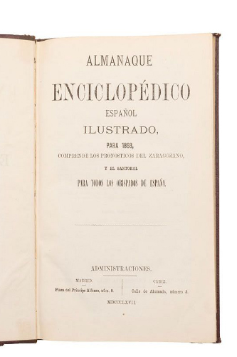 almanaque enciclopédico para el año 1866